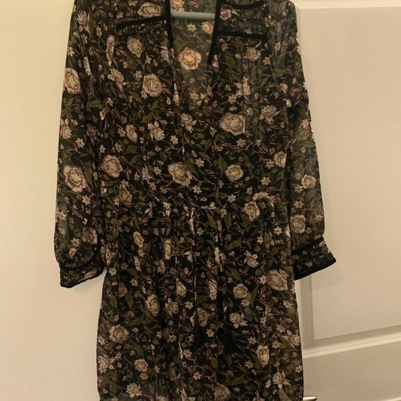 Unique Dark Floral Romantic Gothic-Vintage look-Black Minidress-Medium - Picture 8 of 9